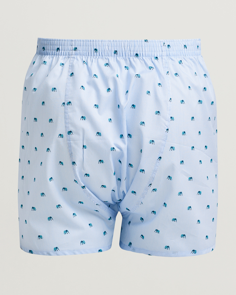 Men | Underwear & Socks | Derek Rose | Classic Fit Woven Cotton Boxer Shorts Light Blue