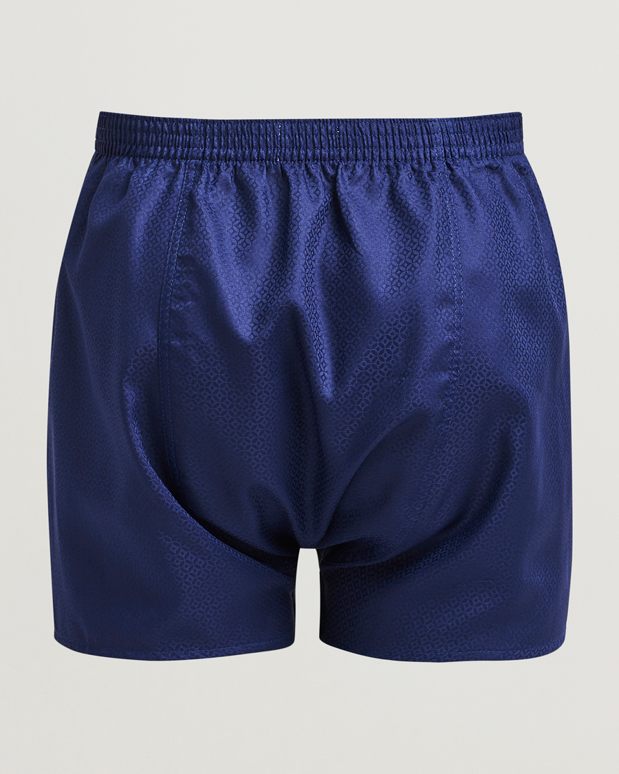 Men | Underwear & Socks | Derek Rose | Classic Fit Woven Cotton Boxer Shorts Navy