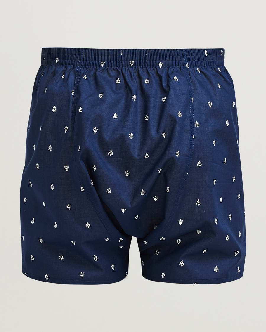 Men | Underwear & Socks | Derek Rose | Classic Fit Woven Cotton Boxer Shorts Navy
