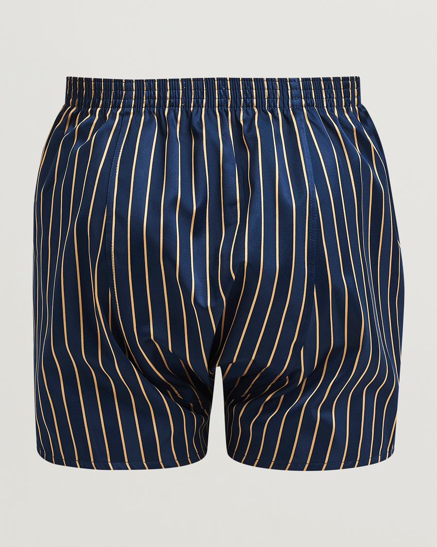 Men | Underwear & Socks | Derek Rose | Classic Fit Woven Cotton Boxer Shorts Navy