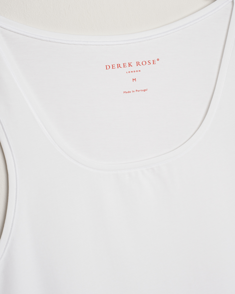 Men | T-Shirts | Derek Rose | Pima Cotton Tank Top White