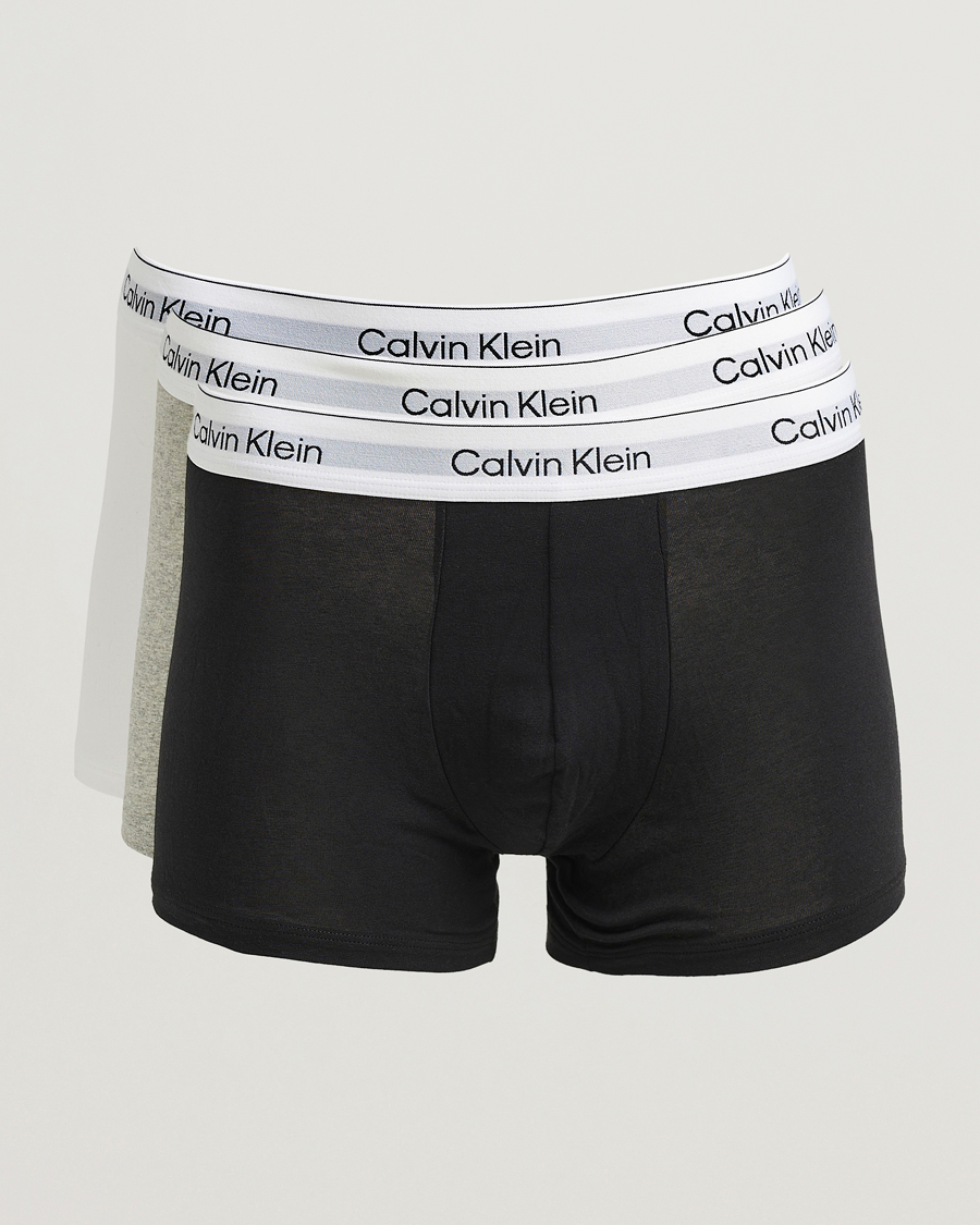 Men | Underwear & Socks | Calvin Klein | 3-Pack Icon Cotton Stretch Trunk Grey/Black/White