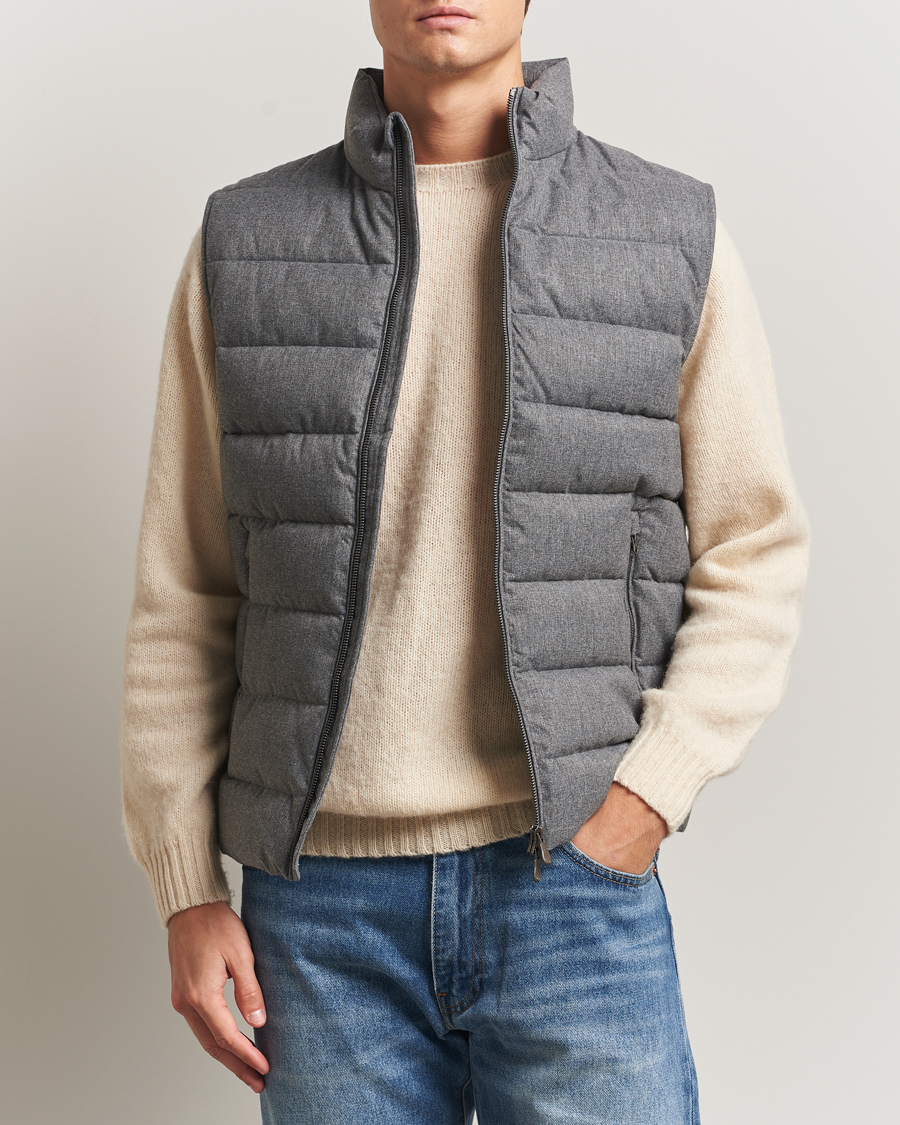 Men | Gilets | Save The Duck | Italo Padded Flannel Vest Mid Grey Melange