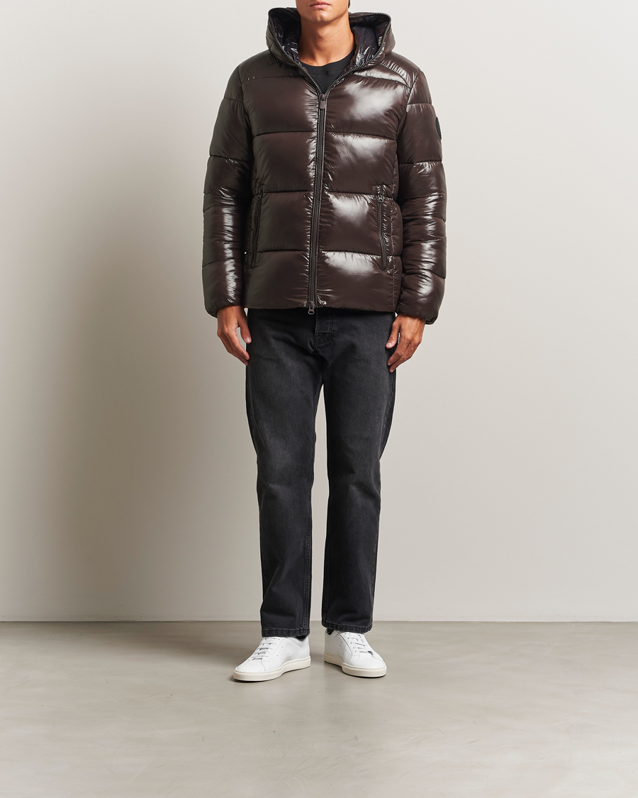 Men | Coats & Jackets | Save The Duck | Edgard Padded Puffer Brown Black