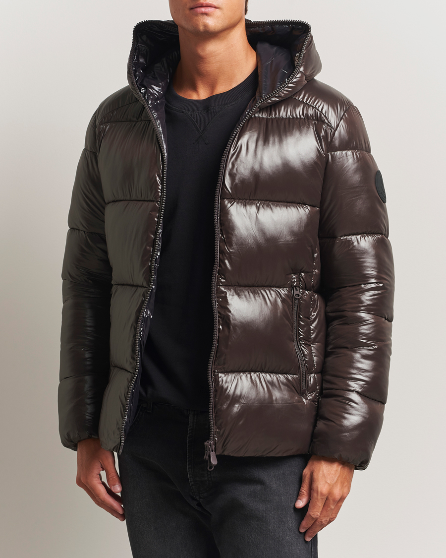 Men | Coats & Jackets | Save The Duck | Edgard Padded Puffer Brown Black
