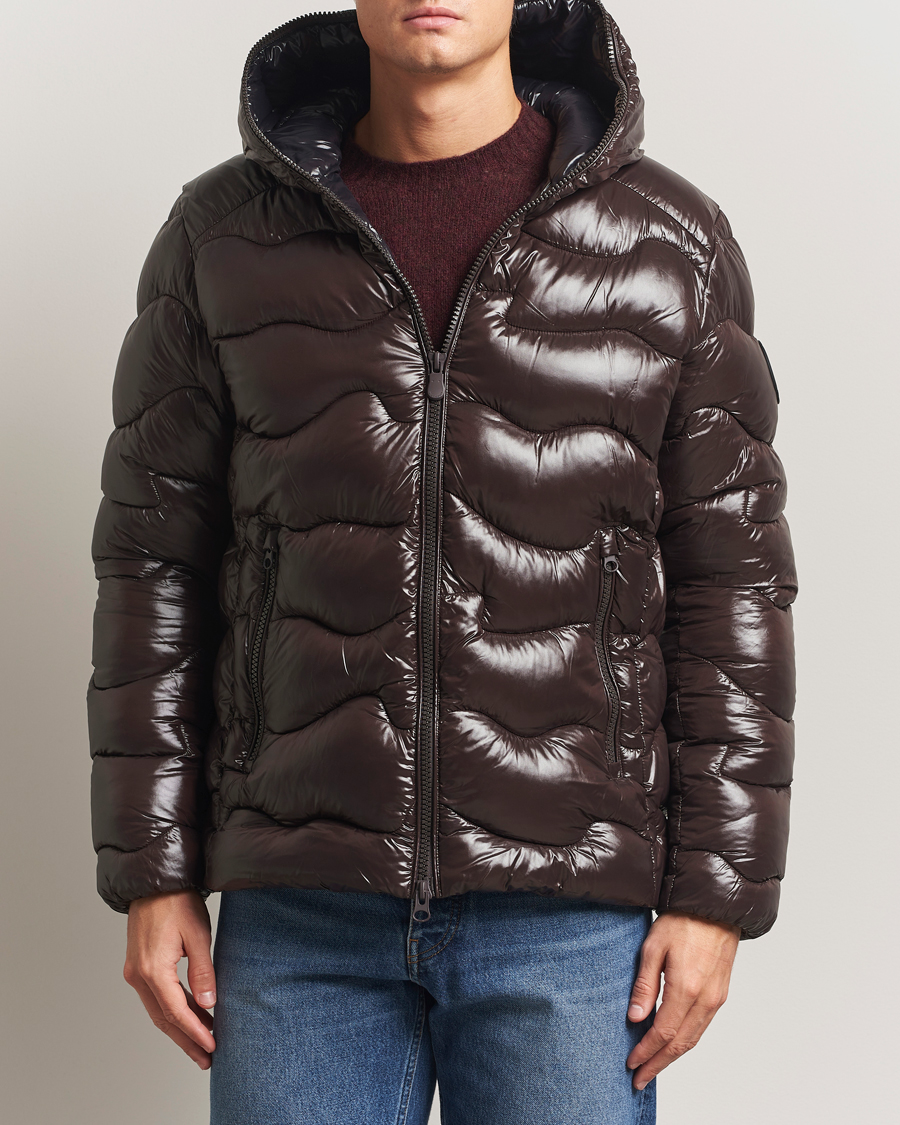 Men | Coats & Jackets | Save The Duck | Chet Padded Puffer Brown Black