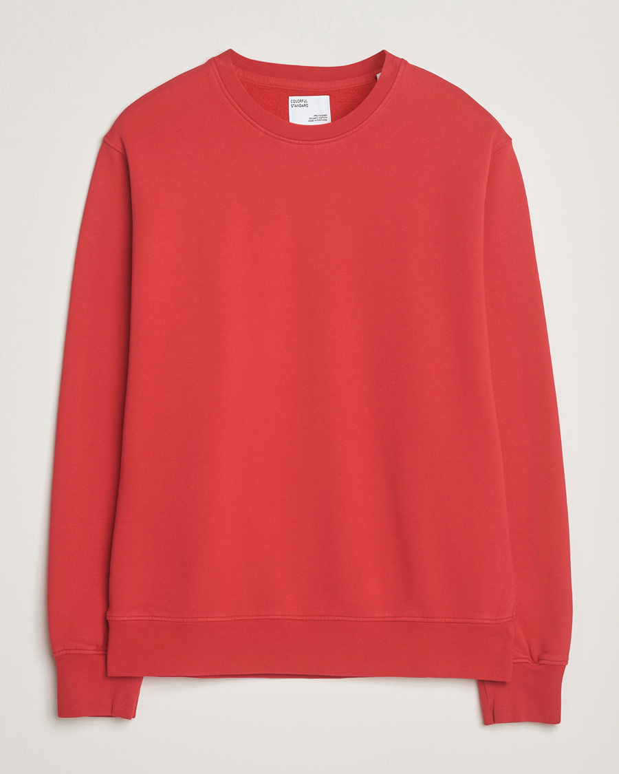 Men | Sweaters & Knitwear | Colorful Standard | Classic Organic Crew Neck Sweat Scarlet Red