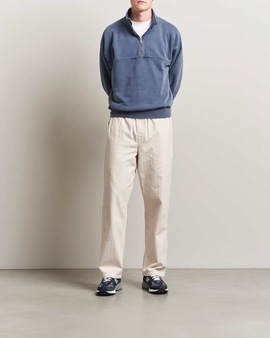 Men | Sweaters & Knitwear | Colorful Standard | Classic Organic Half-Zip Neptune Blue