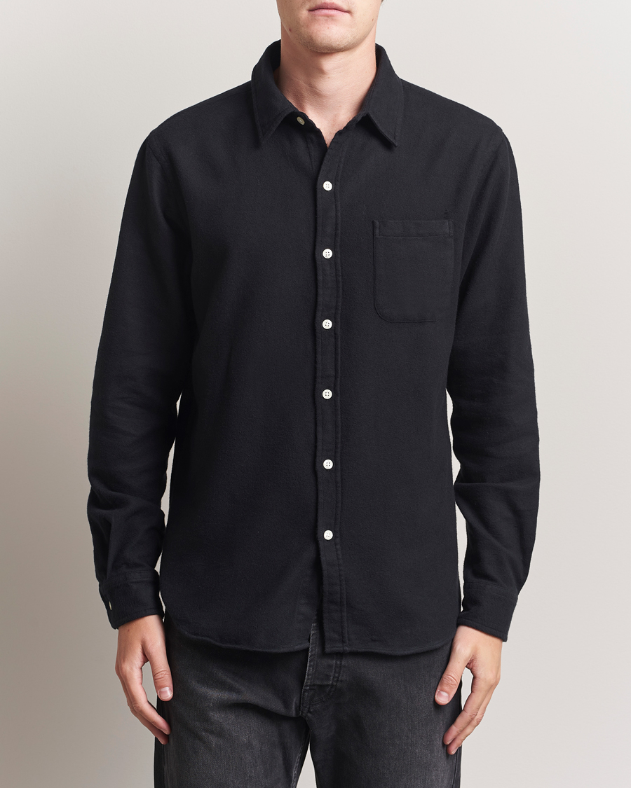 Men | Shirts | Colorful Standard | Organic Flannel Shirt Deep Black