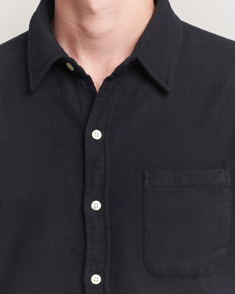 Men | Shirts | Colorful Standard | Organic Flannel Shirt Deep Black