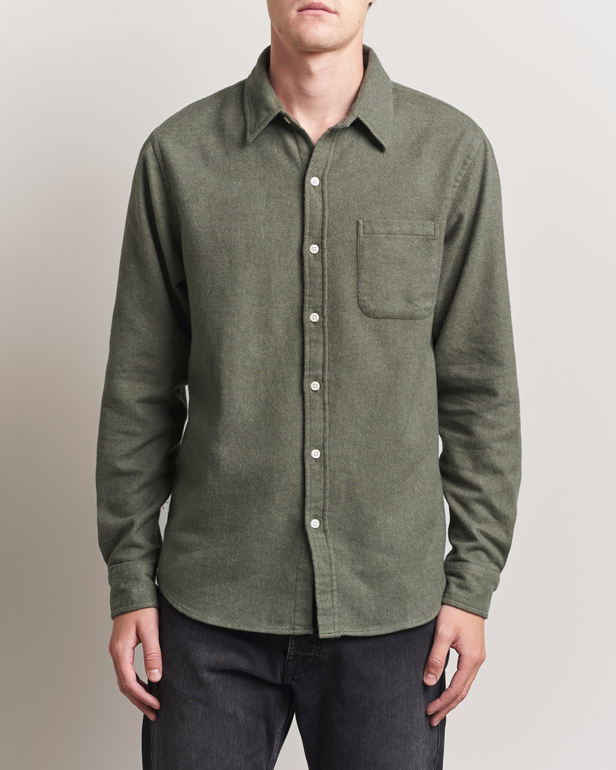 Men | Shirts | Colorful Standard | Organic Flannel Shirt Dusty Olive