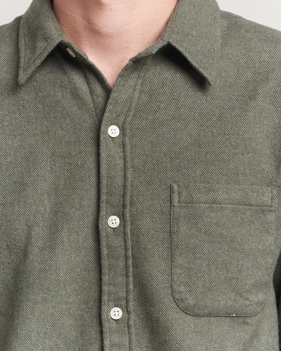 Men | Shirts | Colorful Standard | Organic Flannel Shirt Dusty Olive