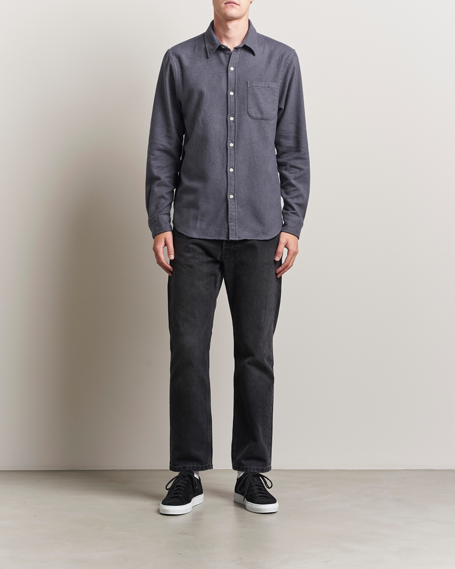 Men | Shirts | Colorful Standard | Organic Flannel Shirt Lava Grey