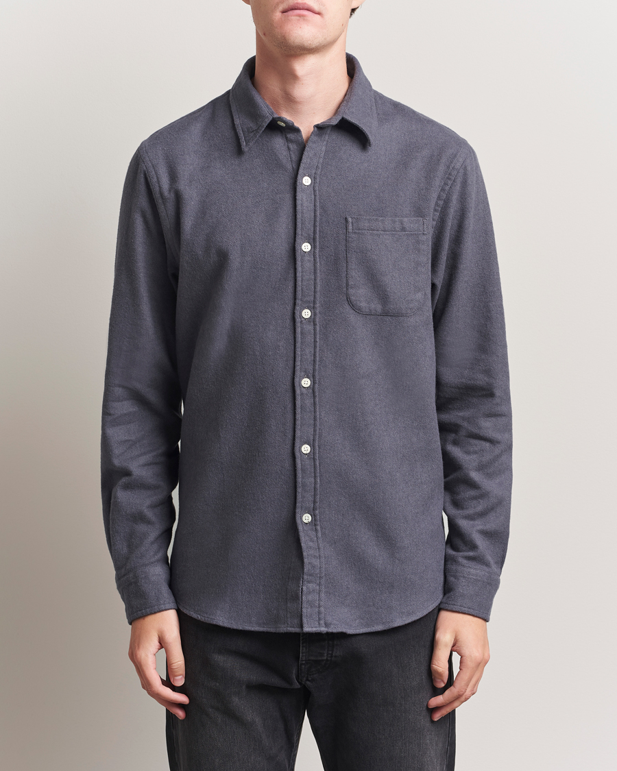 Men | Shirts | Colorful Standard | Organic Flannel Shirt Lava Grey