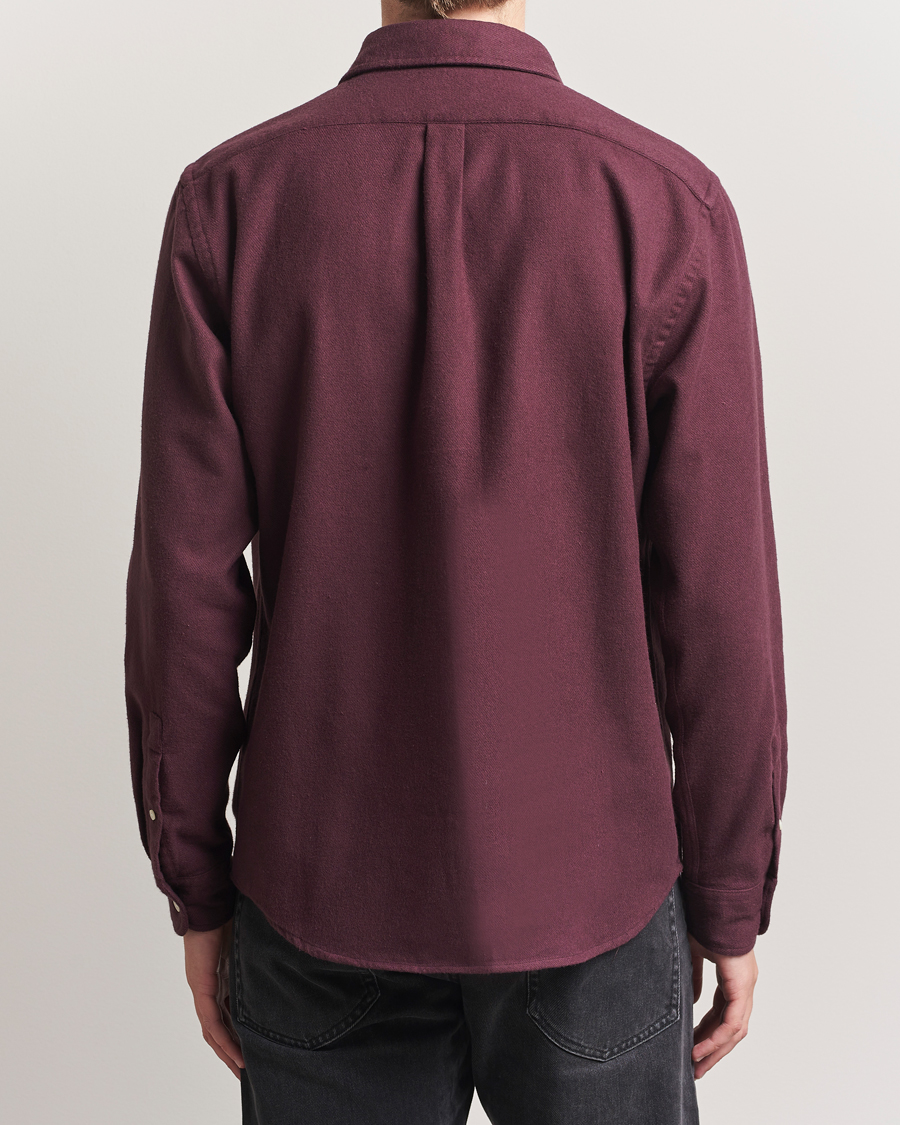 Men | Shirts | Colorful Standard | Organic Flannel Shirt Oxblood Red