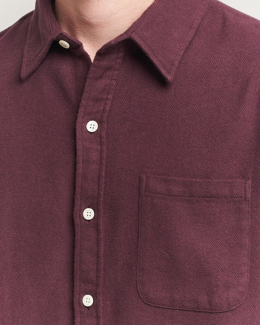 Men | Shirts | Colorful Standard | Organic Flannel Shirt Oxblood Red