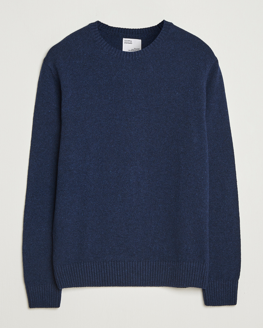 Men | Sweaters & Knitwear | Colorful Standard | Classic Merino Wool Crew Neck Marine Blue