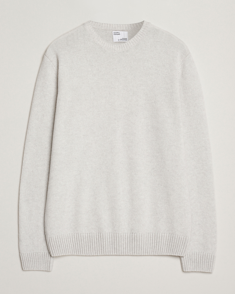 Men | Sweaters & Knitwear | Colorful Standard | Classic Merino Wool Crew Neck Snow Melange