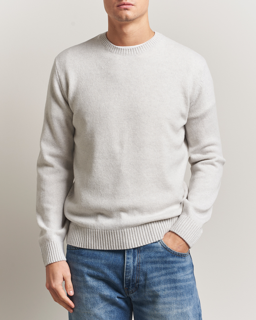 Men | Sweaters & Knitwear | Colorful Standard | Classic Merino Wool Crew Neck Snow Melange