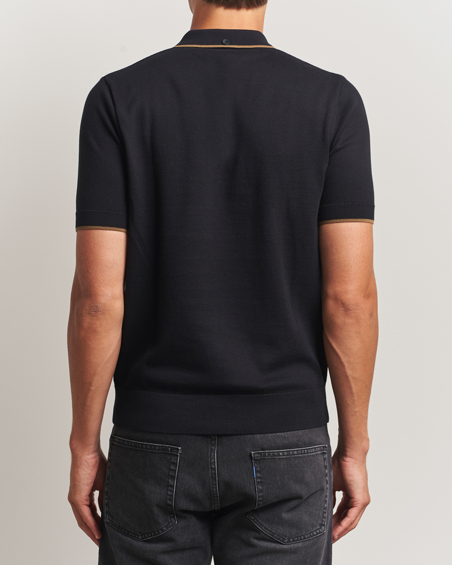 Men | Polo Shirts | Fred Perry | Pique Knitted Tipped Polo Black