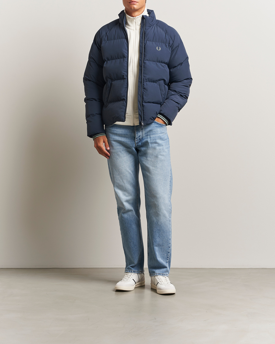 Men | Coats & Jackets | Fred Perry | Raglan Padded Down Jacket Dark Airforce