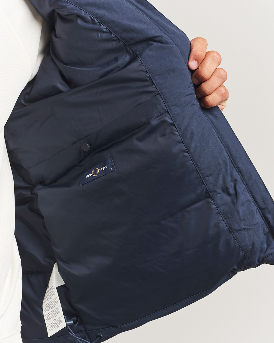 Men | Coats & Jackets | Fred Perry | Raglan Padded Down Jacket Dark Airforce