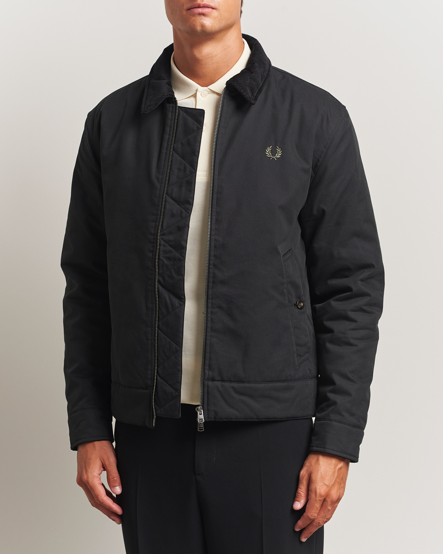 Men | Coats & Jackets | Fred Perry | Cotton Light Padded Harrington Jacket Black