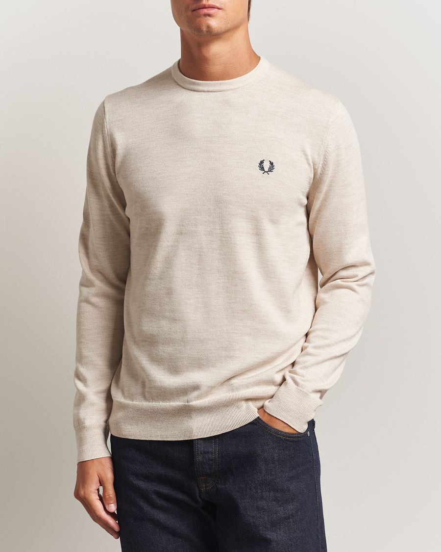 Men | Sweaters & Knitwear | Fred Perry | Classic Crew Neck Jumper Porrigde Marl