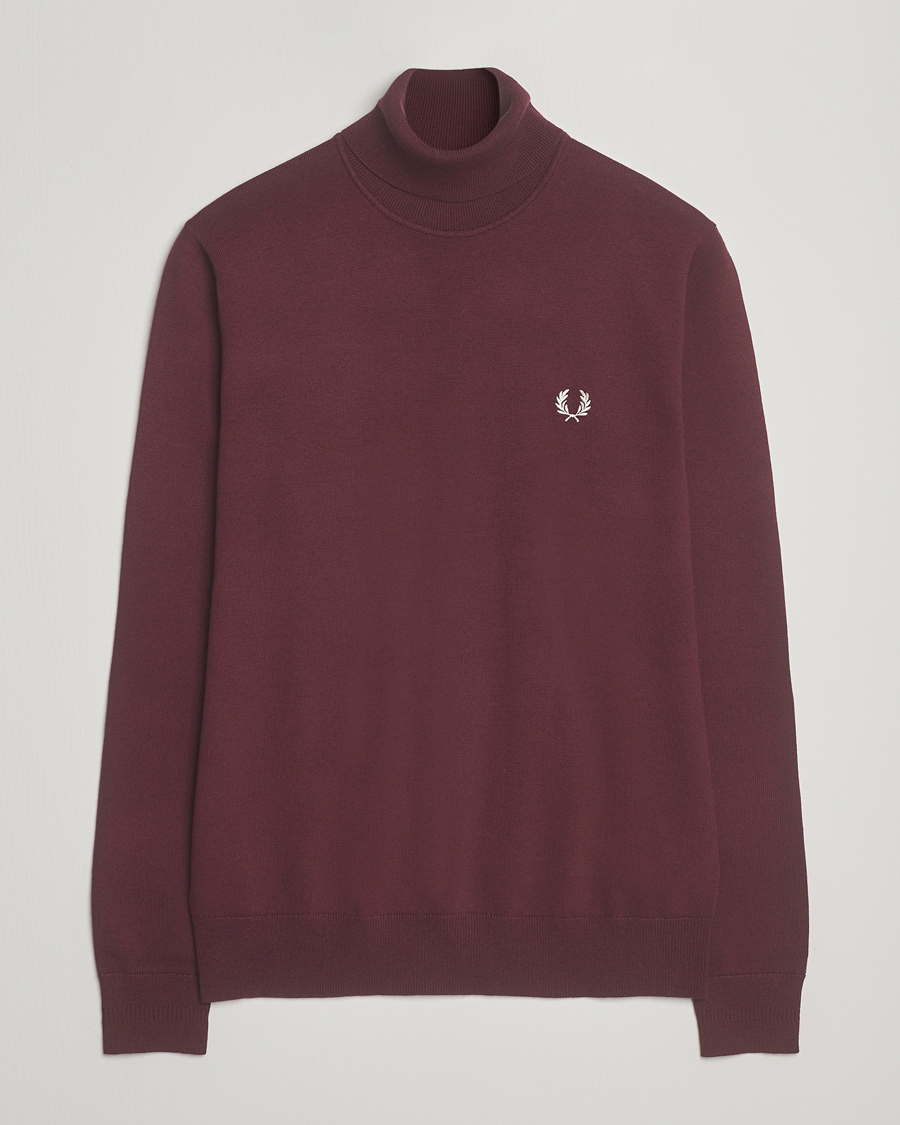 Men | Sweaters & Knitwear | Fred Perry | Classic Rollnock Jumper Oxblood