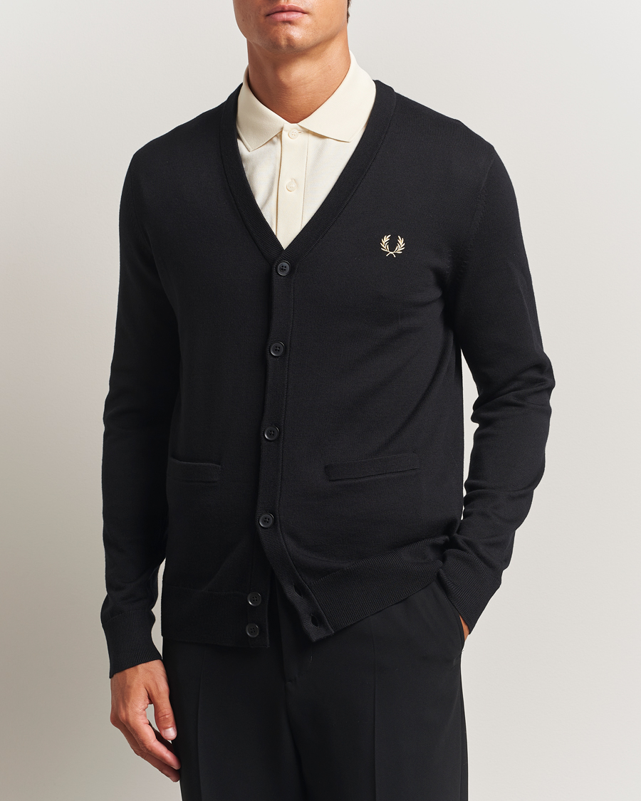 Men | Sweaters & Knitwear | Fred Perry | Classic Cardigan Black