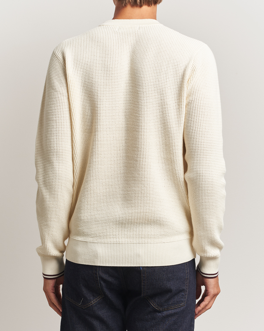 Men | Sweaters & Knitwear | Fred Perry | Waffle Stitch Jumper Ecru