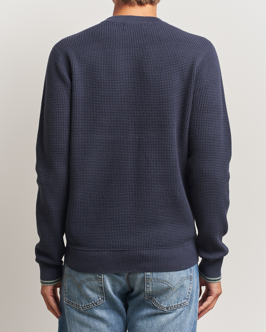Men | Sweaters & Knitwear | Fred Perry | Waffle Stitch Jumper Dark Airforce
