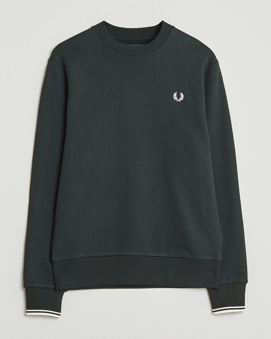 Men | Sweaters & Knitwear | Fred Perry | Crew Neck Sweatshirt Night Green