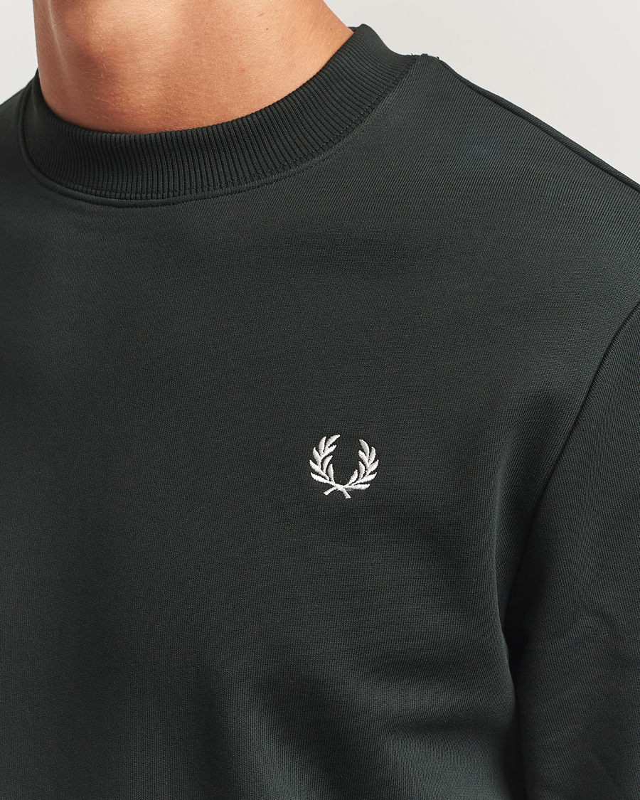 Men | Sweaters & Knitwear | Fred Perry | Crew Neck Sweatshirt Night Green