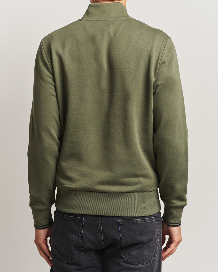 Men | Sweaters & Knitwear | Fred Perry | Half Zip Sweatshirt Night Green