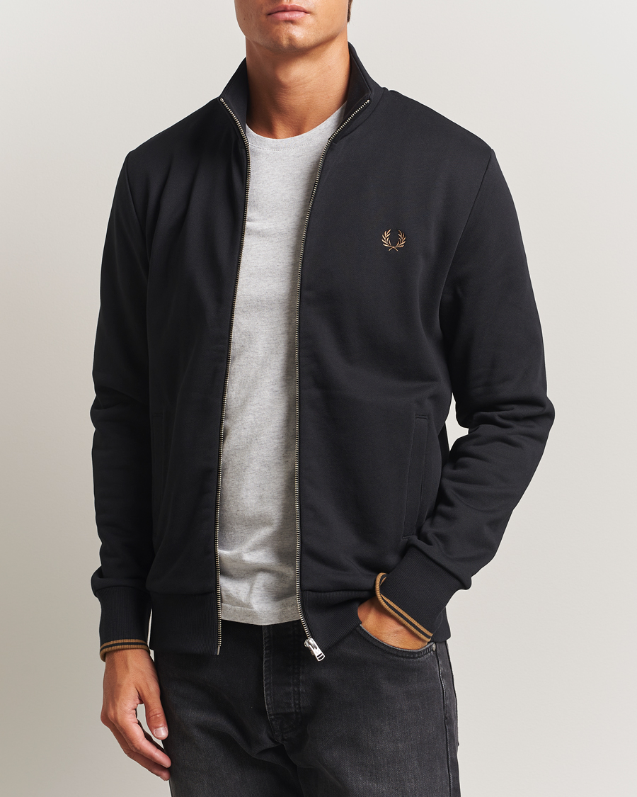 Men | Sweaters & Knitwear | Fred Perry | Full Zip Sweatshirt Black
