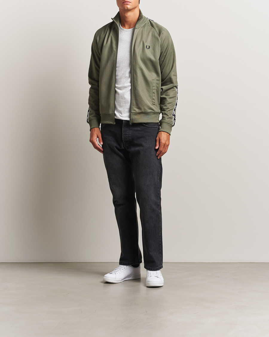 Men | Sweaters & Knitwear | Fred Perry | Taped Track Jacket Laurel Green