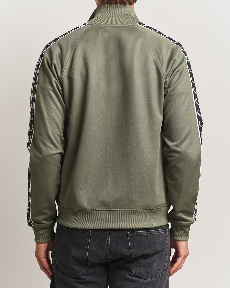 Men | Sweaters & Knitwear | Fred Perry | Taped Track Jacket Laurel Green