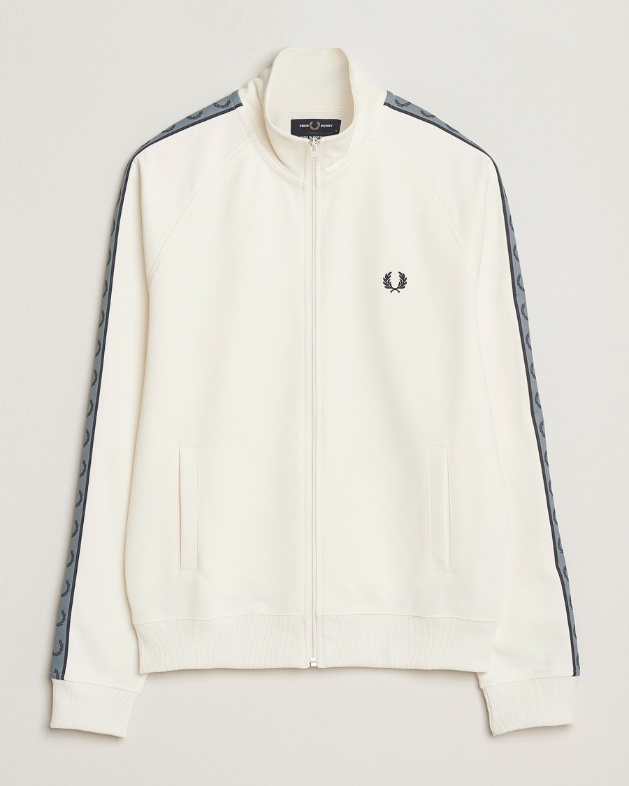 Men | Sweaters & Knitwear | Fred Perry | Taped Track Jacket Ecru