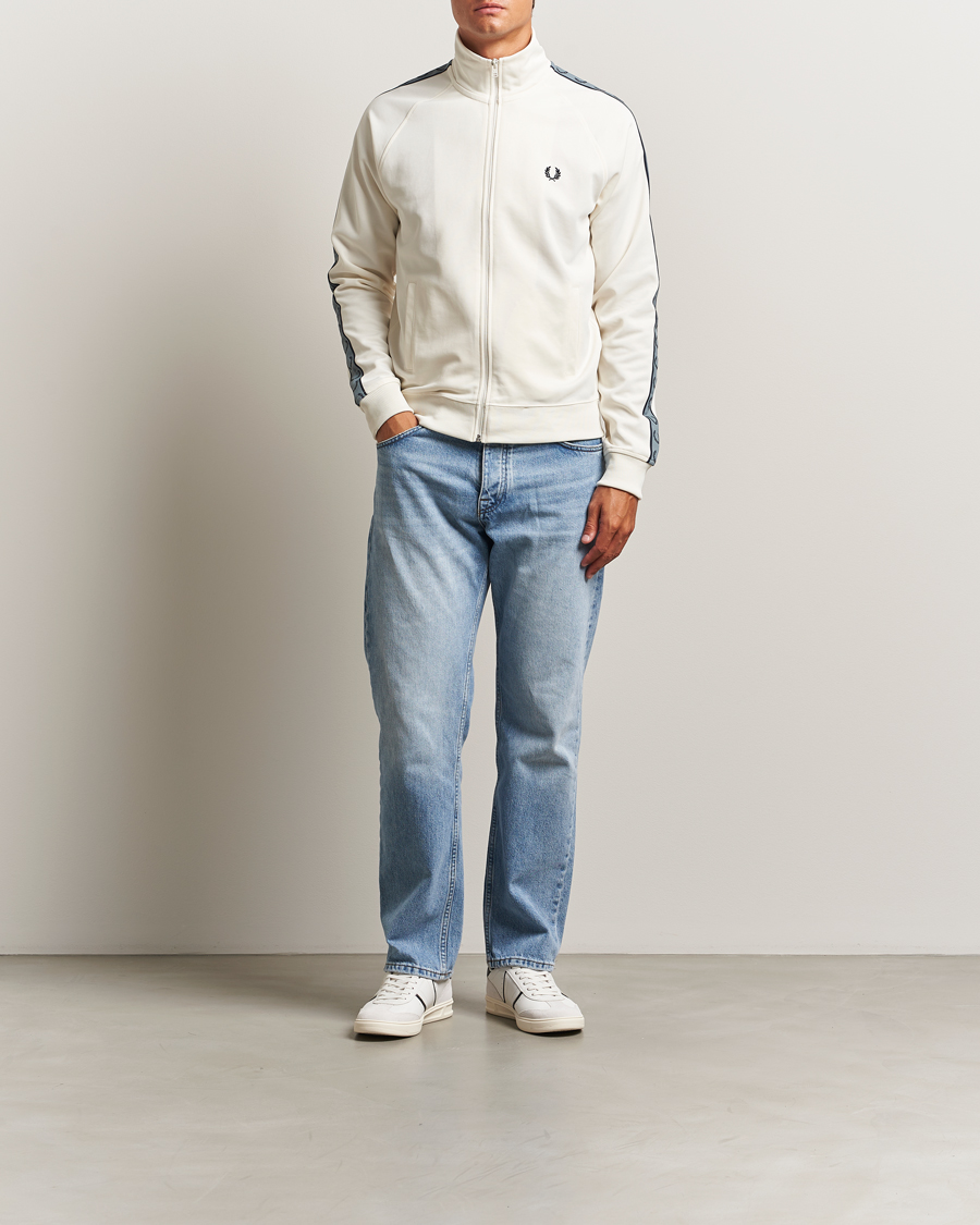 Men | Sweaters & Knitwear | Fred Perry | Taped Track Jacket Ecru