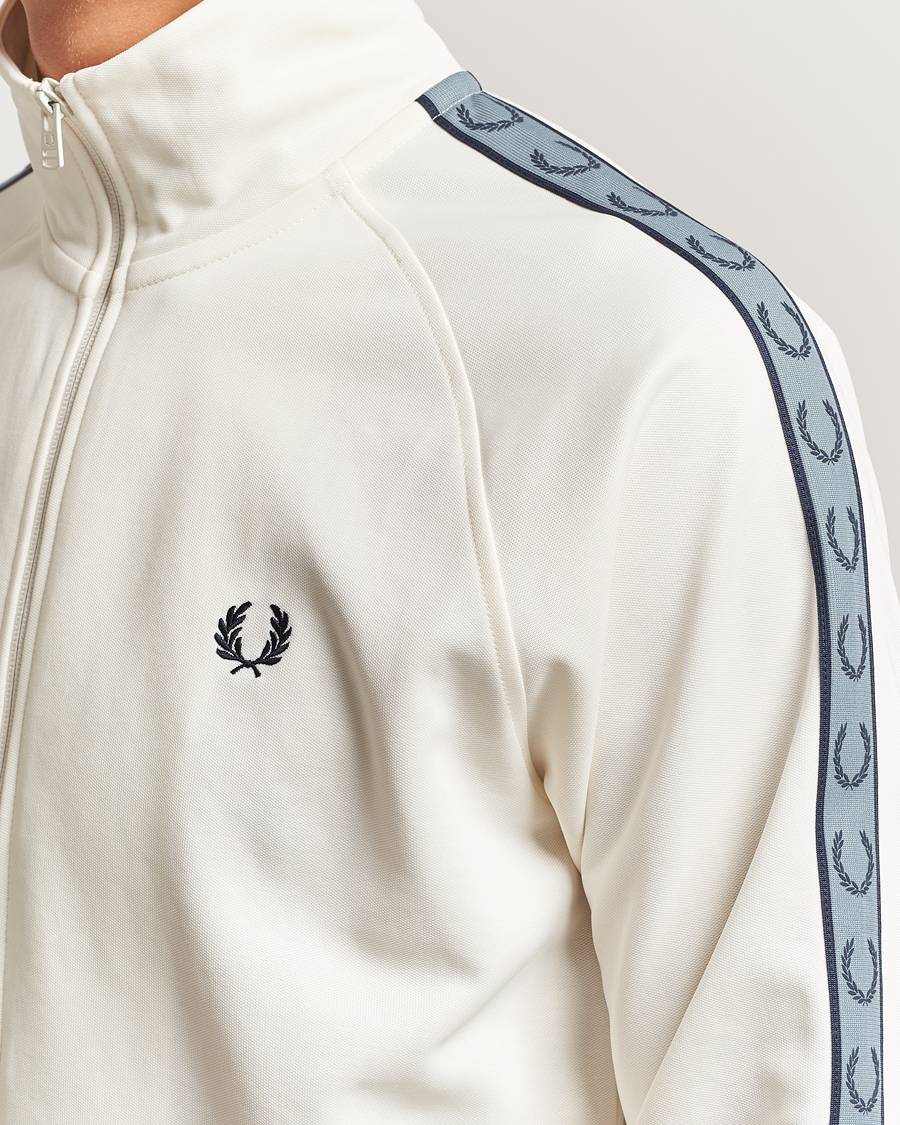 Men | Sweaters & Knitwear | Fred Perry | Taped Track Jacket Ecru