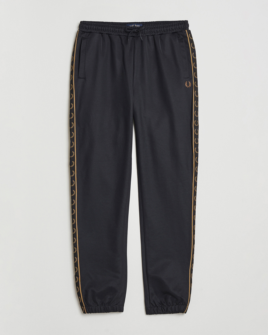 Men | Trousers | Fred Perry | Taped Track Pants Black