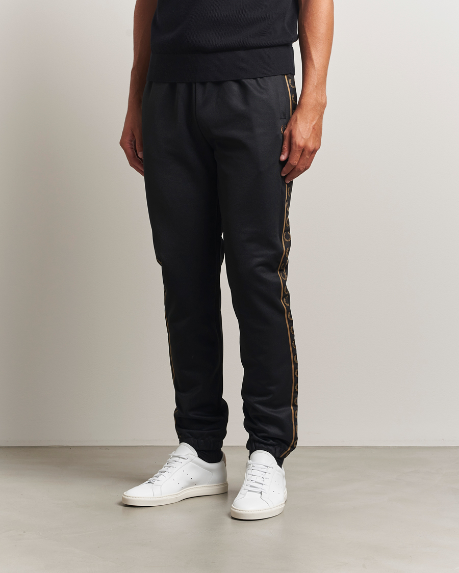 Men | Trousers | Fred Perry | Taped Track Pants Black