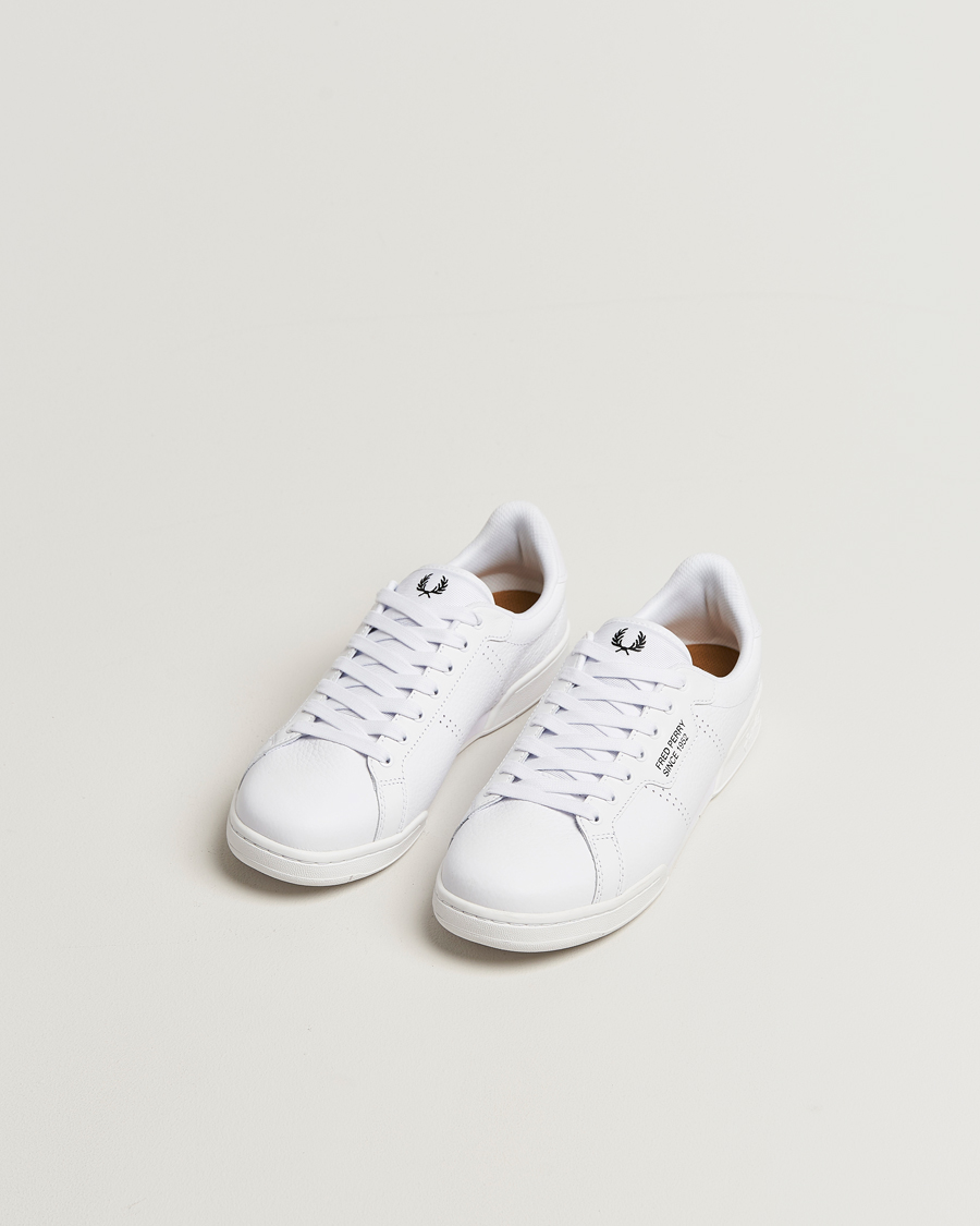 Men | Sneakers | Fred Perry | B722 Textured Leather Sneaker White