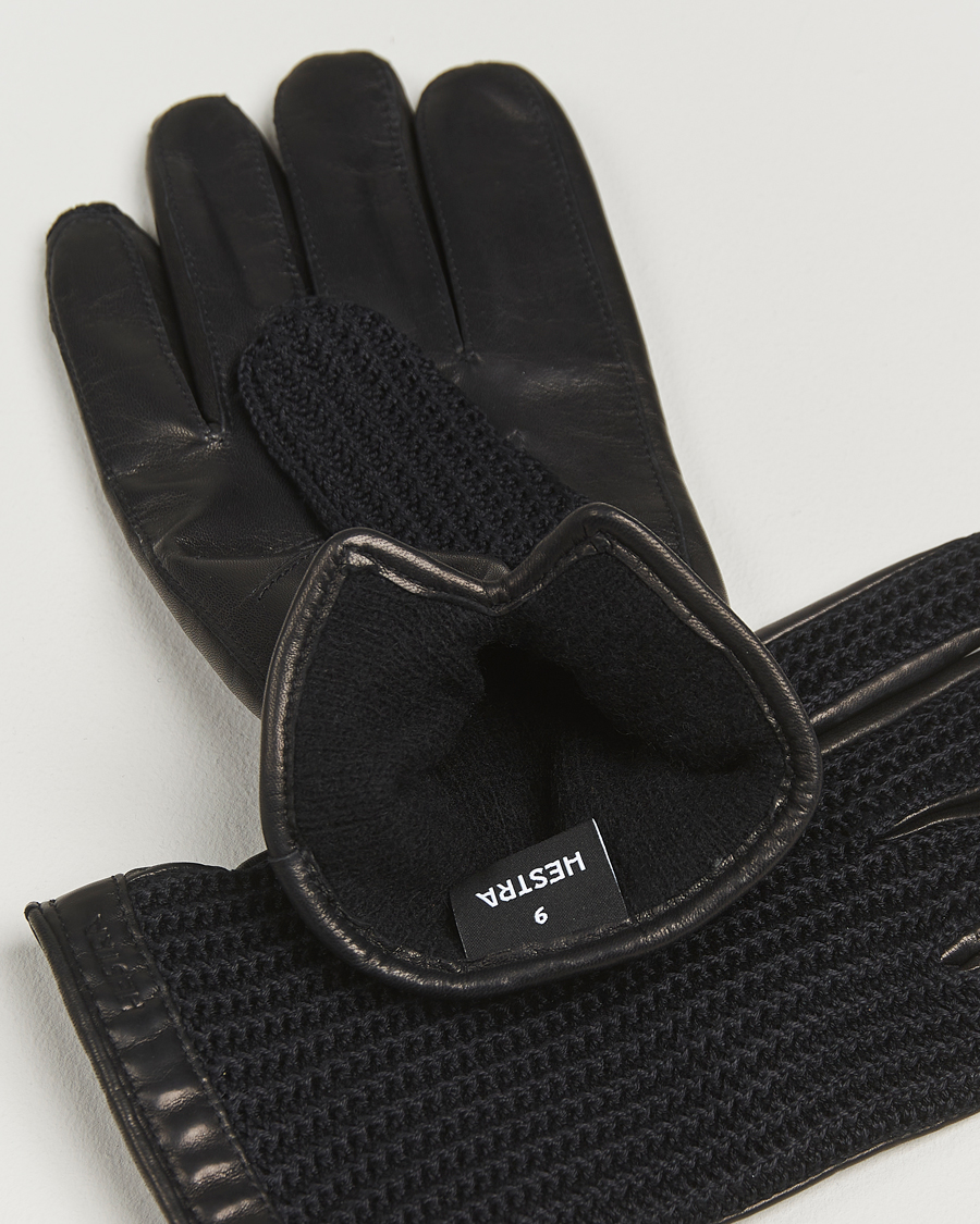 Men | Gloves | Hestra | Adam Crochet Wool Lined Glove Black