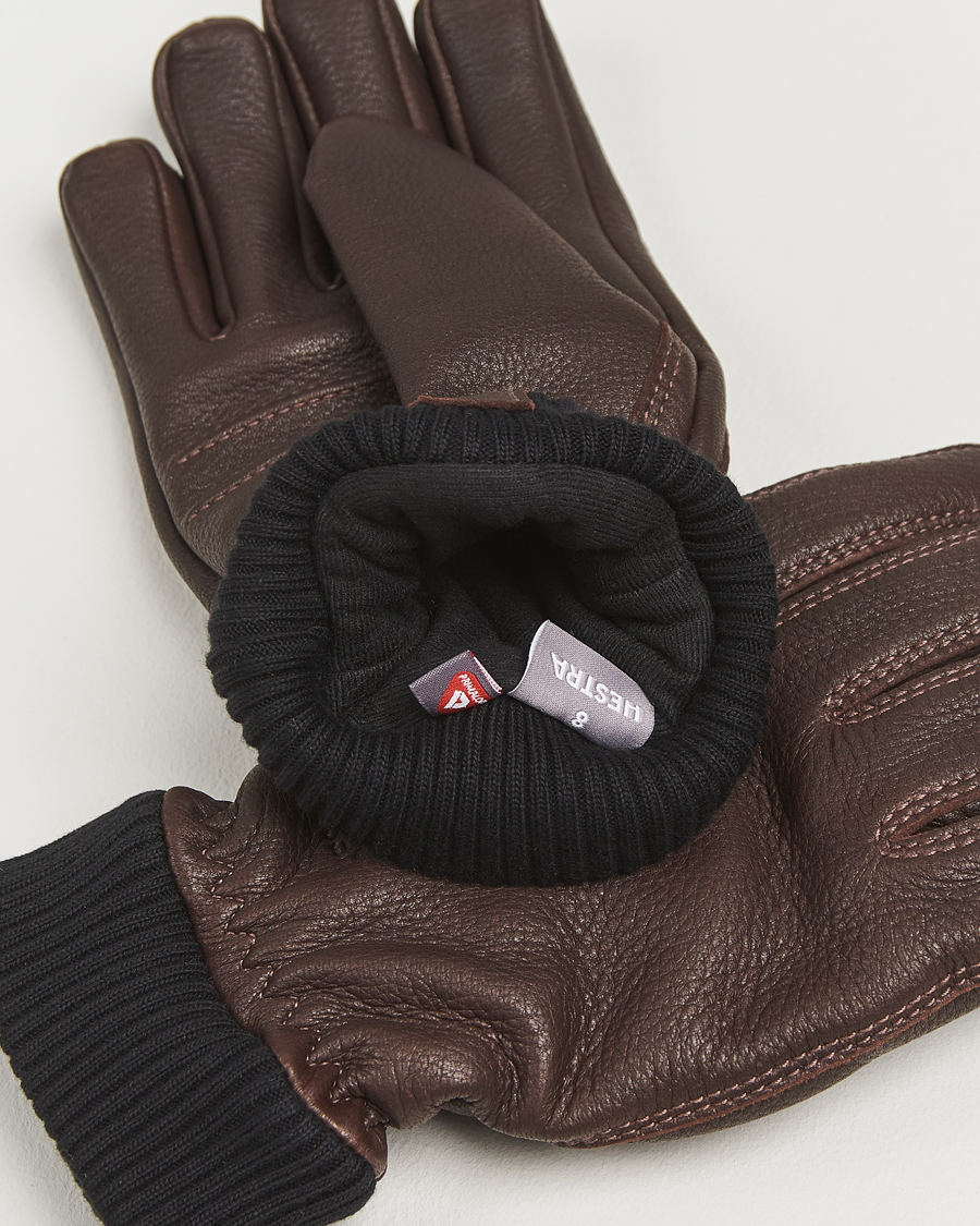 Men | Gloves | Hestra | Tore Deerskin Primaloft Lined Glove Chocolate