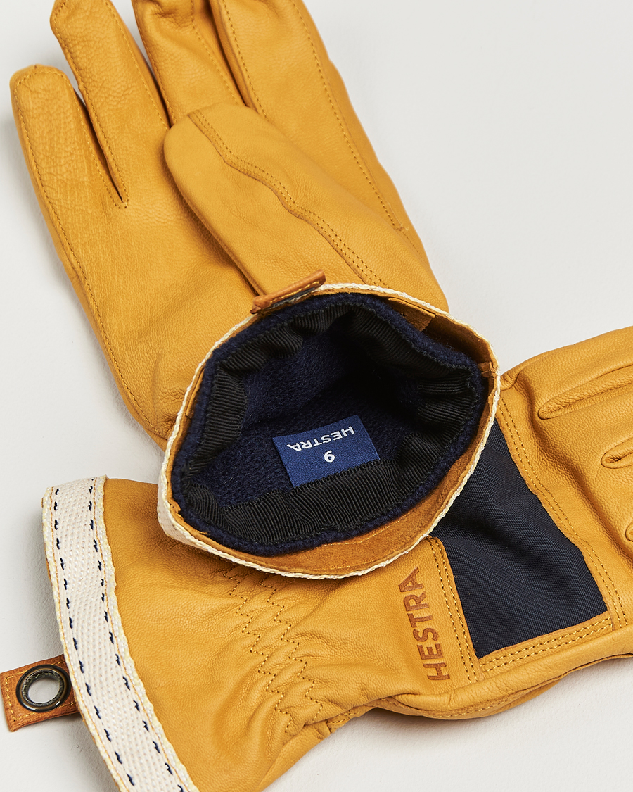 Men | Gloves | Hestra | Njord Lambskin Wool Lined Glove Navy/Natural Brown