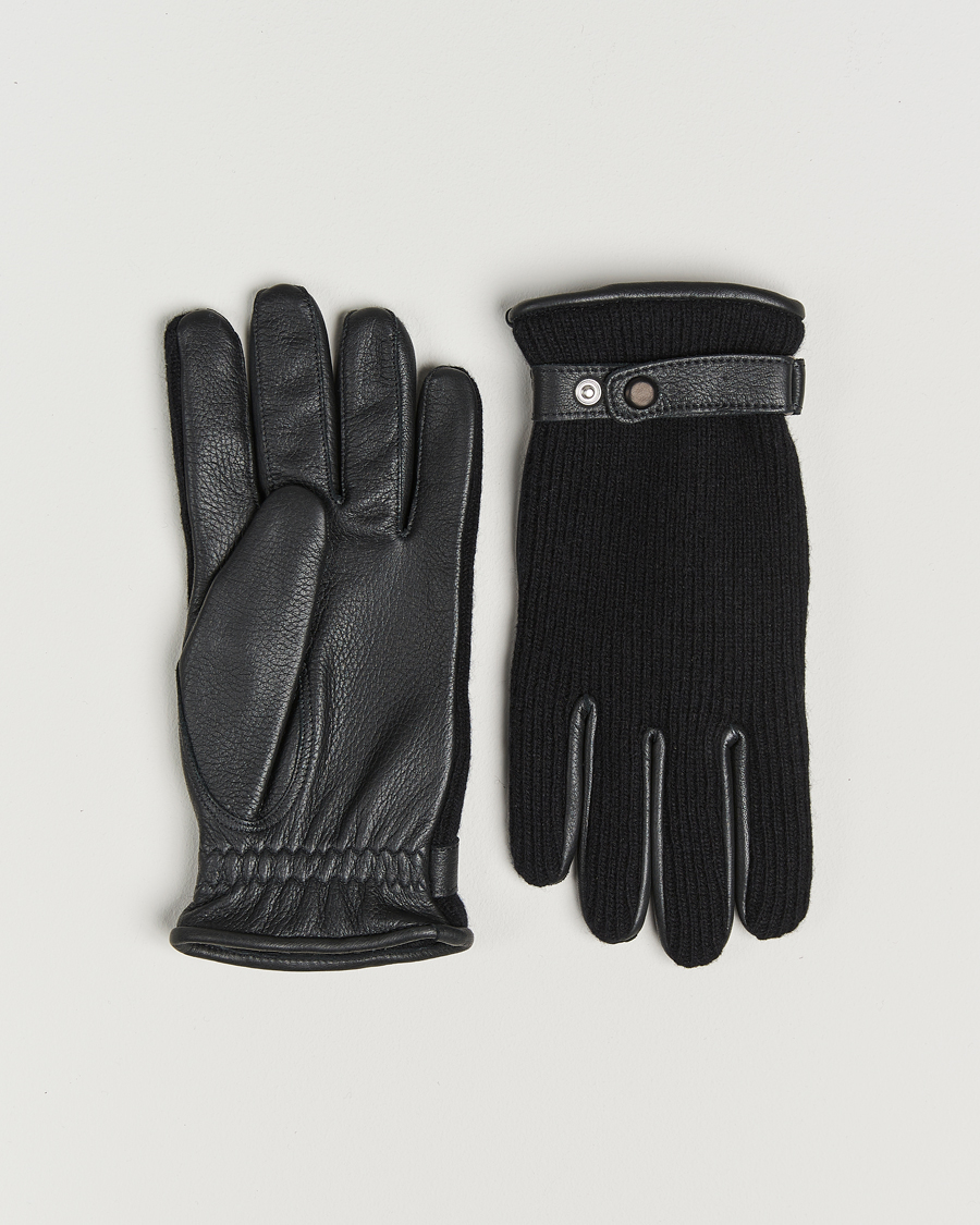 Men | Gloves | Hestra | Christopher Cashmere/Elkskin Glove  Black