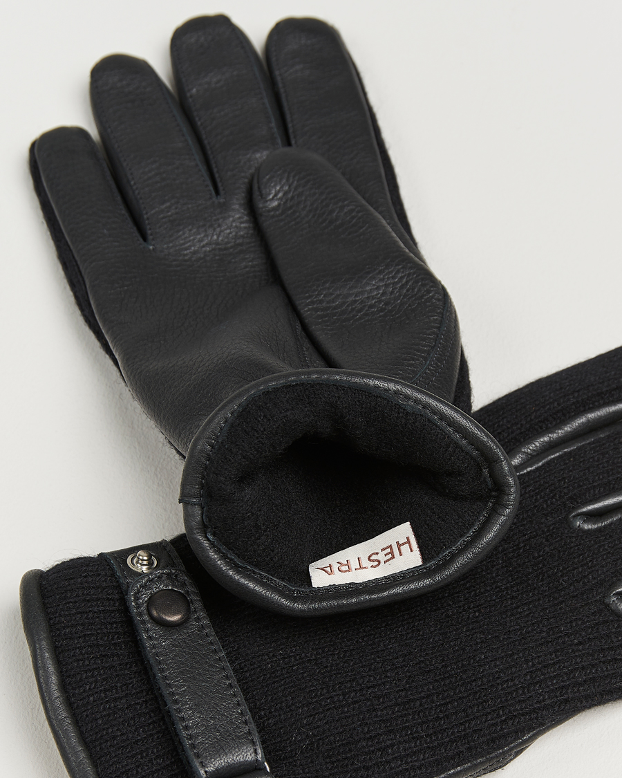 Men | Gloves | Hestra | Christopher Cashmere/Elkskin Glove  Black