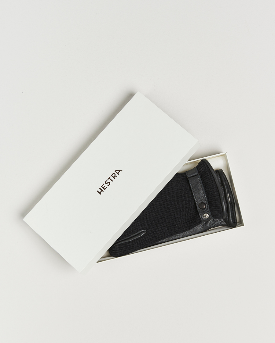 Men | Gloves | Hestra | Christopher Cashmere/Elkskin Glove  Black